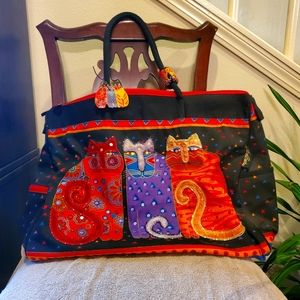 Laurel Burch cat carryall bag